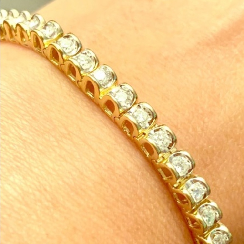 14kt gold 3kt diamond tennis bracelet